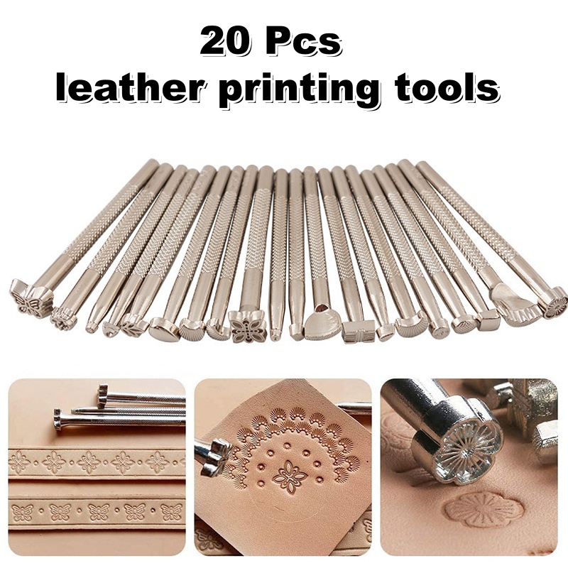 Leatherwork Embossing - 20 stuks lederen stempelgereedschap leerbewerking zadel