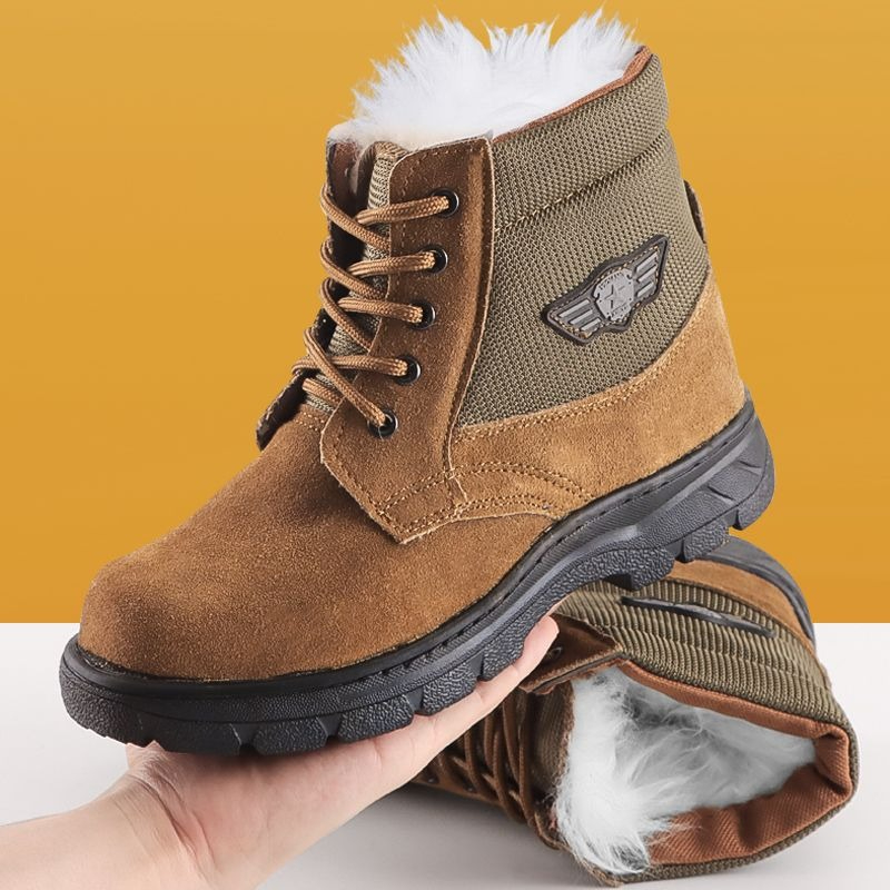 Leatherwork Boots - Winterse heren snowboots van echt leer,