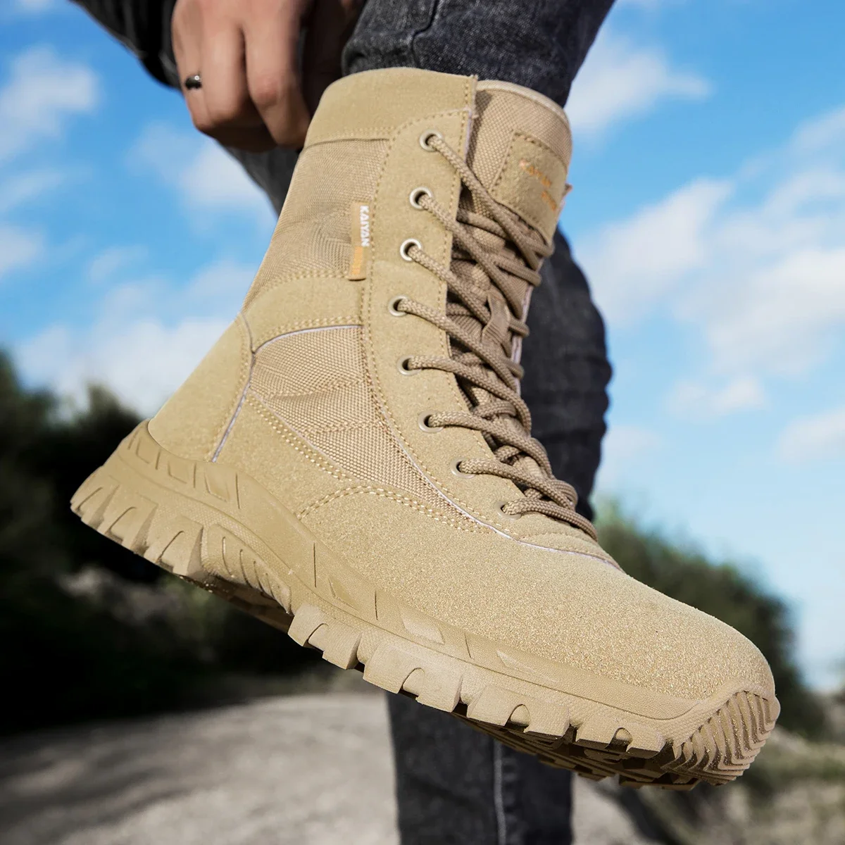 Leatherwork Boots - Outdoor-wandelschoenen voor heren Hoge leren laarzen