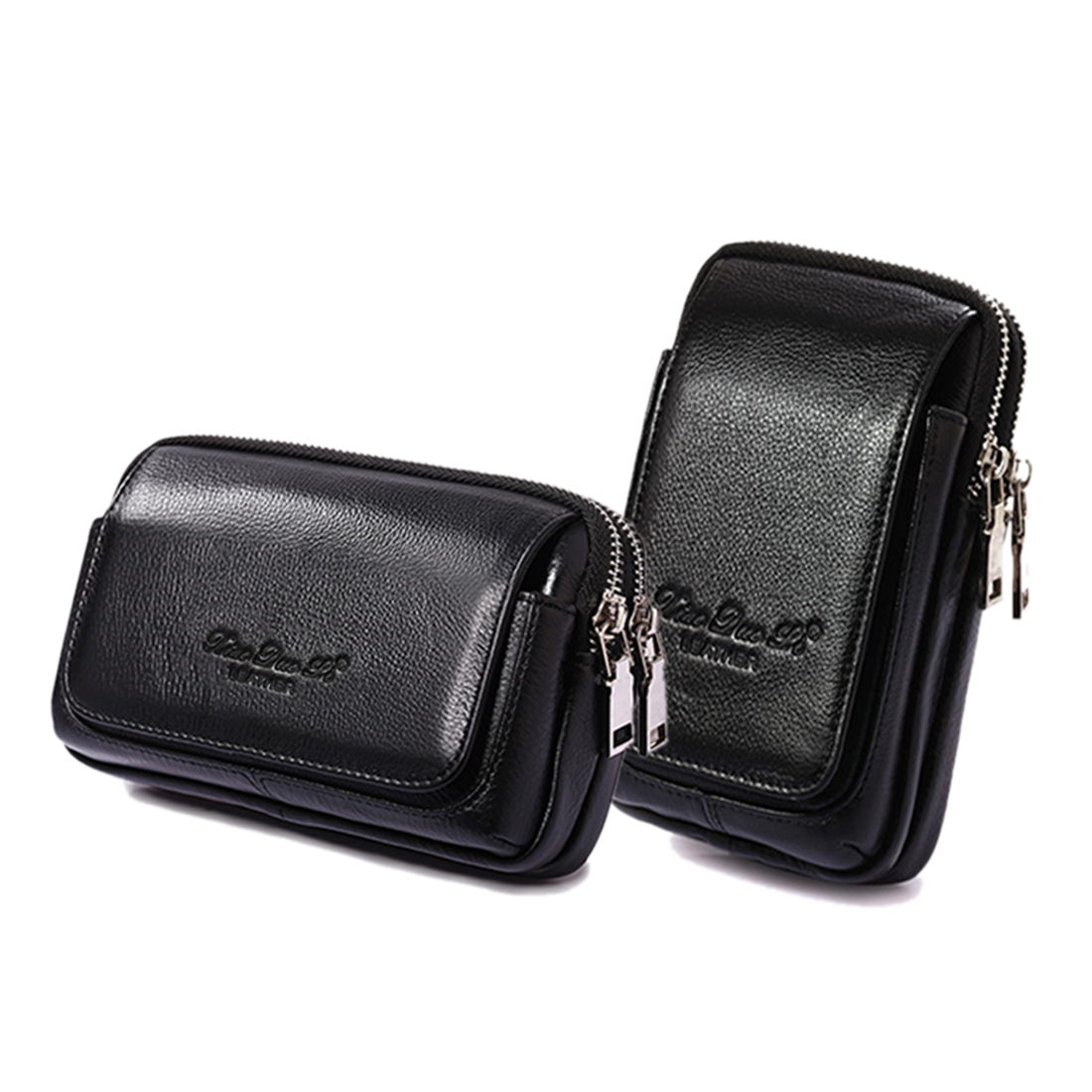 Leatherwork Fasteners - Mannen Echt Leer Taille Fanny Pack