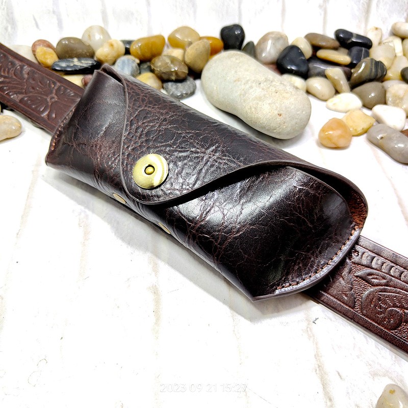 Leatherwork Fasteners - Blongk Bril Case Heuptas Echt Leer