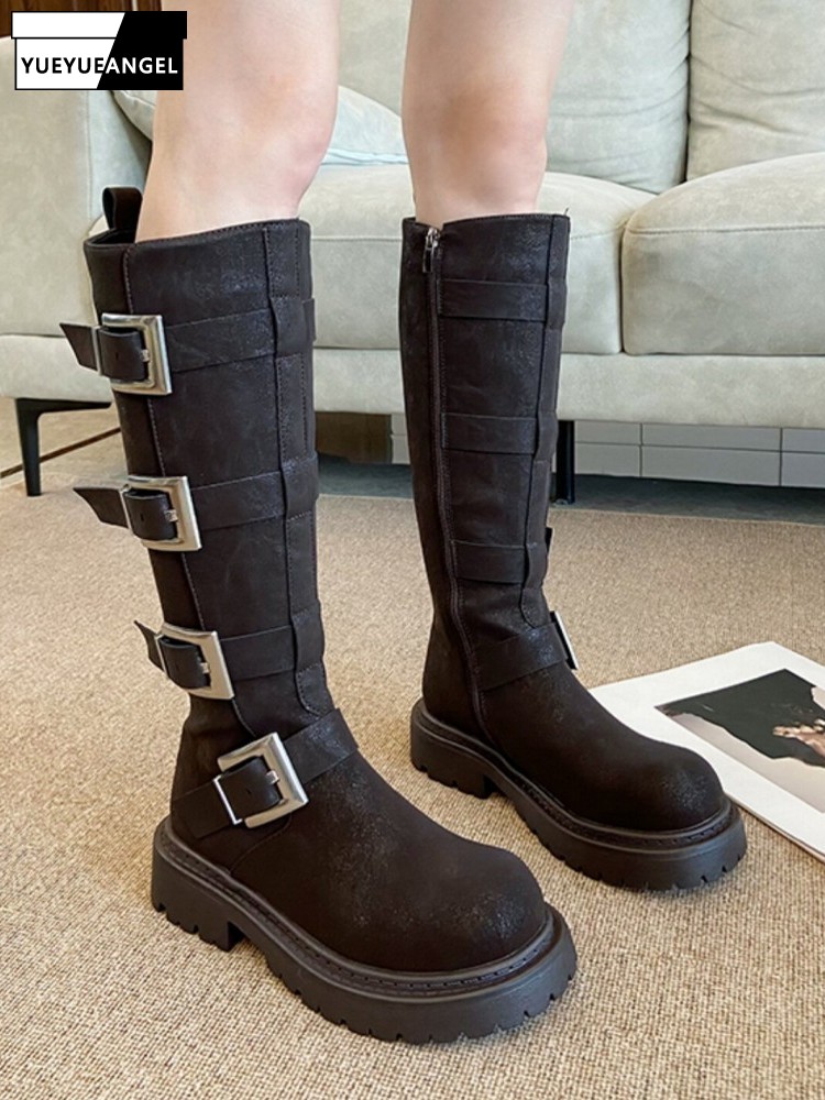 Mode Dames Multi Buckle Knieho - Leatherwork Boots recensie en prijs