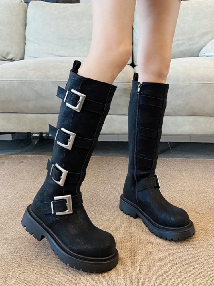 Mode Dames Multi Buckle Knieho - Leatherwork Boots recensie en prijs