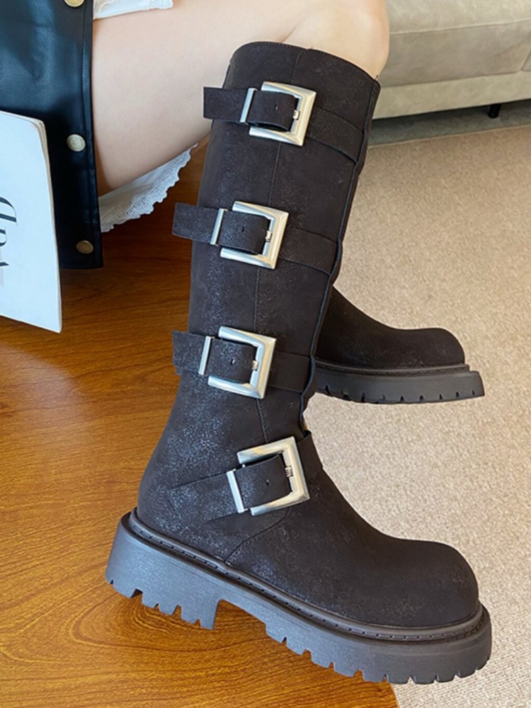 Mode Dames Multi Buckle Knieho - Leatherwork Boots recensie en prijs